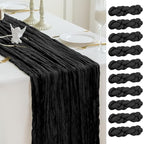 Sioloc Black Cheesecloth Table Runner Fall Autumn Decor for Home 10ft Table Cloth for Wedding Birthday Party Halloween Thanksgiving Decorations by HEALTHYCOMFORTLIFE