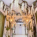 Yinder 61 Pcs 3D Classroom Tree Wisteria Tree Wall Decor Back to School Classroom Ceiling Bulletin Board Decor Artificial White Blossom Vines Kraft Paper for Reading Corner Bedroom Decoration - Image 5
