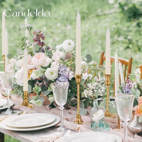 Candeldo Gold Candle Holders Set of 10, Table Centerpiece, Wedding Decor - Image 5