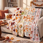 4 Pack Fall Throw Blankets Bulk 50 x 60 Autumn Flannel Blanket - Image 3