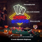 Zhengmy Casino Night Neon Sign, USB Powered Playing Cards LED Wall Decor - Image 4