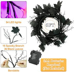 6 Ft 54 LED Willow Vine Twig Decor Black Garland Halloween with Orange Purple Lights -Battery Operated 8 Modes & Timer for Indoor Halloween Decorations - Image 2