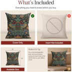 William Morris Strawberry Thief B Blue Tapestry Throw Pillow Cover 18 x 18 - Image 5