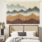 Macrame Wall Hanging Dip-Dyed Mountain Fiber Art Craftsmanship 57"W*35"L - Image 4