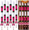 6 Pcs Indian Garland for Decor 33 Inch Lotus Diwali Hanging Decor, Colorful by Unknown