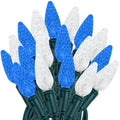 Novelty C6 70 LED Hanukkah & Christmas String Lights, Blue & Pure White by NoveltyLights-LightExperts