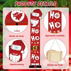 SmoothNovelty Christmas Wooden Porch Sign 47'' Merry Christmas Welcome Porch Signs for Front Door Home Xmas Tree Snowman Wooden Vertical Standing Decor for Garden Yard Party Decor(Santa Claus) - Image 4