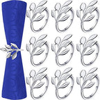 Hotop Set of 200 Fall Leaf Napkin Ring Silver Metal Holders for Table Decor by HOTOP