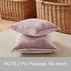 Velvet Pillow Covers 2 Pack Soft 26x26 Pillow Covers Solid Square Euro Shams Decorative Couch Pillow Cases with Wide Border for Sofa Bed Home Decor,Pink - Image 4