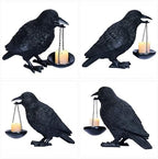 Gothic Crow Lamp with Tealight Candle Holder Raven Statue Halloween Decor Black Bird Decorations Indoor Gothic Home Decor for Living Room Tabletop Shelf Bedroom Unique Goth Witchy Gifts - Image 4