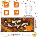 ANNA QUEEN Happy Thanksgiving Garage Door Banner 6 x 13FT, Cornucopia and Pumpkins on Woodgrain, Fall Outdoor Garage Decoration for Parties Home Rustic Decor - Image 3