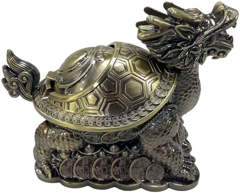 Briskfeel Feng Shui Dragon Turtle Multi Functional Metal Statue Wealth Prosperity Sculpture for Living Room Office Desk Feng Shui Art Best Housewarming Congratulatory GIF (D2 Brass) - Image 5