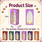 Ripeng 6 Set Diwali Wooden Light Holder Indian Jharokha Wall Decorations - Image 2