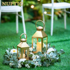 NUPTIO Gold Lanterns Decorative for Wedding, 11.2 Inch Lantern Decor - Image 4