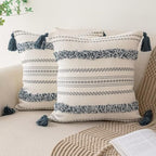 BUIOVBEY Boho Throw Pillow Covers Woven Tufted Pillow Cases with Tassels by BUIOVBEY