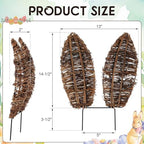 Suncalla 14.5 Inch Easter Grapevine Bunny Ears Wreath Accessory with Iron Wire Rattan Wreath Decoration Bunny Ears Decor Accessories Bendable for Front Door Easter Farmhouse Wreaths Accessories - Image 2