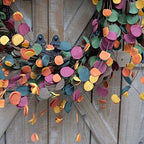 20 inches Fall Eucalyptus Leaves Wreath, Soft Touch Mixed Color Autumn Leaf Wreath for Front Door Decor, Harvest and Thanksgiving Home Decorations,Indoor/Outdoor Use - Image 6
