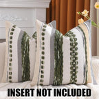 Dark Green Pillow Covers 18x18 Inch Set of 2 Boho Decor - Image 2
