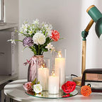 72 Pcs Pillar Candles and Glass, 2.6'' X 4.7'', 5.9'', 7.9'', White - Image 4