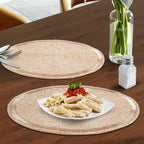 Beaded Placemats – Set of 2, 13 Inch Round – Rose Gold - Image 2
