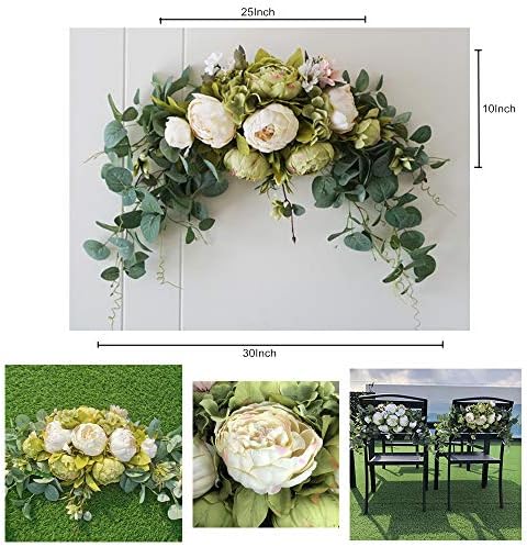 Wedding Arch Flowers 30 Inch Rustic Artificial Floral Swag Decor - Image 3