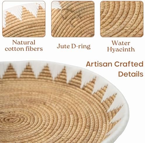 Chi An Home Extra Large Wall Basket Decor Boho Wicker Wall Hanging Set 3 - Image 3