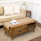Solino Home 100% Pure Linen Dining Table Runner Beige Hemstitch, 14 x 60 in by SolinoHome