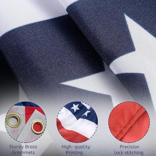3x6 Ft American Flag Bunting - Red White Blue USA Patriotic Pleated Fan Flag Banner for Porch 4th of July Decorations Outdoor 6 pack - Image 4