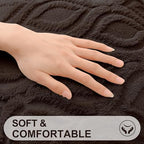 decorUhome Faux Fur Soft Dark Brown Throw Pillow Covers 26x26 Set of 2 - Image 2