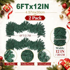 Suncalla 2 Pcs 6ft Thick Christmas Alaskan Pine Christmas Garland Greenery - Image 2