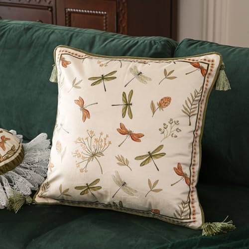 ISAENNE Designer Velvet Throw Pillow Covers,18"x18" Set of 2-Grace B - Image 2