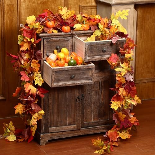12 Pcs Fall Maple Leaf Garland 69 ft Artificial Hanging Vine - Image 6