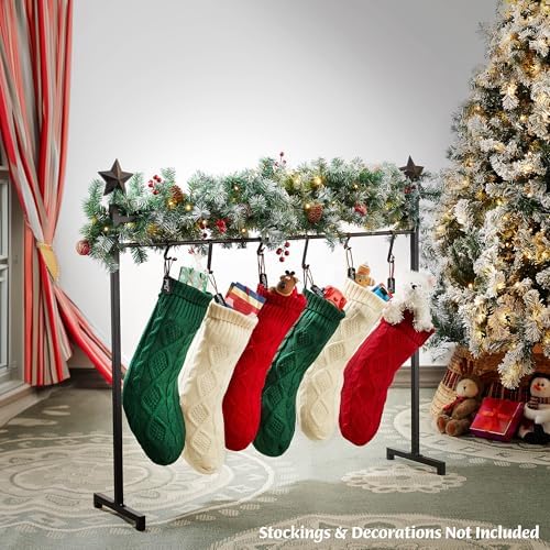 Casafield 3ft Christmas Stocking Holder Stand, Holiday Decor Hanger Display for Home with 12 Hooks, Name Tags, and Chalk Marker - Image 2