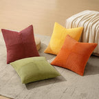 MIULEE Fall Yellow Orange Rust Throw Pillow Covers 20x20 Inch 4 Packs Boho Farmhouse Decorative Color-Clash Pillow Cases Soft Cushion Cases for Couch Sofa Bed Corduroy Striped Home Decor - Image 7
