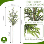 YGSEPCC 36" 8Pcs Christmas Decorations Norfolk Pine Branches for Home Decor - Image 2