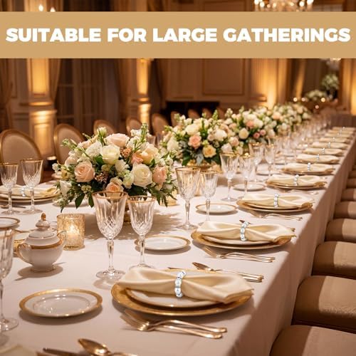 100 PCS Silver Pearl Napkin Rings, Imitation Pearl Ring Napkin Holder, Rhinestone Imitation Beaded Serviette Buckles for Special Occasions, Banquets, Table Decor and Daily Use - Image 6