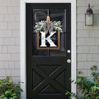 16'' Personalized Last Name Welcome Sign, Door Wreaths for Front Door Outside, Spring Wreath for Front Door Decor, Farmhouse New Home Gifts for Home (K) - Image 2