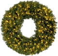 Elf Stor Indoor/Outdoor Prelit Large Christmas Wreath, Green, 48” by ElfStor