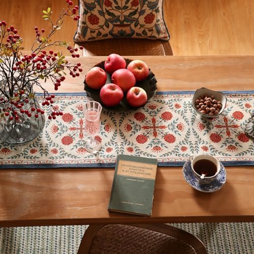 Patdrea Designer French Elegant Linen Table Runner,12"X118"-Puno B - Image 4