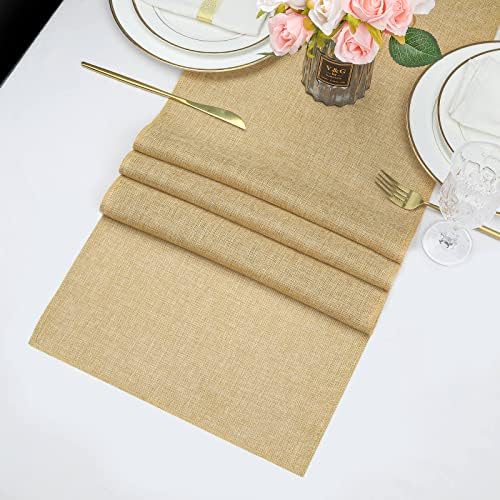 6 Pack Burlap Table Runners 13x84 Inch Rustic Jute Table Linens - Image 6