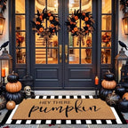 Tinideya 2 Pcs Large Halloween Layered Doormat Pumpkin Front Door Mat - Image 2