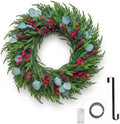Artificial Norfolk Pine Christmas Wreath 24" Full Design with Door Hanger by Unknown
