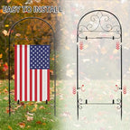 Garden Flag Holder Stand Yard Flag Holder Metal Flag Stand Outdoor Flag Pole Holder for Outside House Seasonal Garden Flag Stake for Lawn Holiday Decor with 2 Stoppers and 2 Anti-Wind Clips - Image 7
