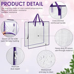 8 Pcs Clear Wreath Storage Bags 26 Inch Garland Container Door Garland Holiday Wreath Storage Holder with Handle and Zipper Heavy Duty Plastic Packing Totes(Purple) - Image 3