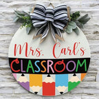 Classroom welcome sign Teacher door sign Gift for Teacher (UV47-Colored Pencils, 15'' Width) - Image 2