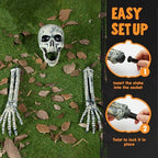JOYIN 3 Pcs Halloween Skeleton Decorations Outdoor, Realistic Looking Skeleton Yard Stakes, Groundbreaker Skull Decor for Graveyard Yard Lawn Garden Party Supplies - Image 3