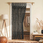 Black Gothic Tapestry Curtains, Moody Boho Macrame Wall Hanging for Bedroom Living Room Whimsigoth Decor, 36" W x 84" L - Image 4