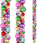 2 Pcs 6 ft Christmas Ball Ornament Garland, Colorful by Yuxung