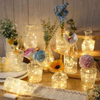 10 Set Glass Bud Vase with Warm Fairy Lights for Centerpieces - Image 5