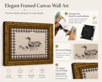 Gold Framed Duck Wall Art, Farmhouse Gingham Canvas Print, 16x12 - Image 2